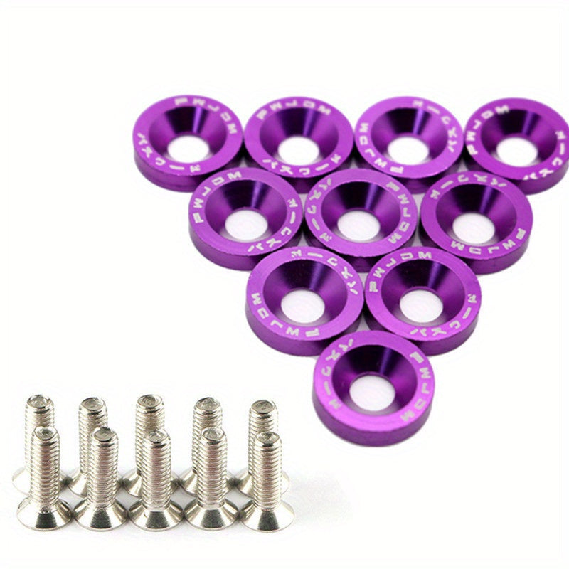 20 Pcs Aluminum M6 Fender Washers License Plate Bolts for Car Decoration