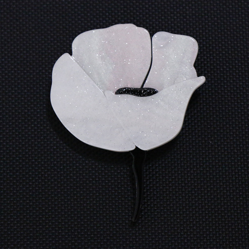 Minimalist Acrylic Flower Brooch for Women Large Petals Coat Suit Accessory