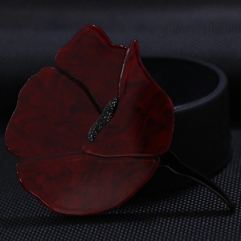 Minimalist Acrylic Flower Brooch for Women Large Petals Coat Suit Accessory