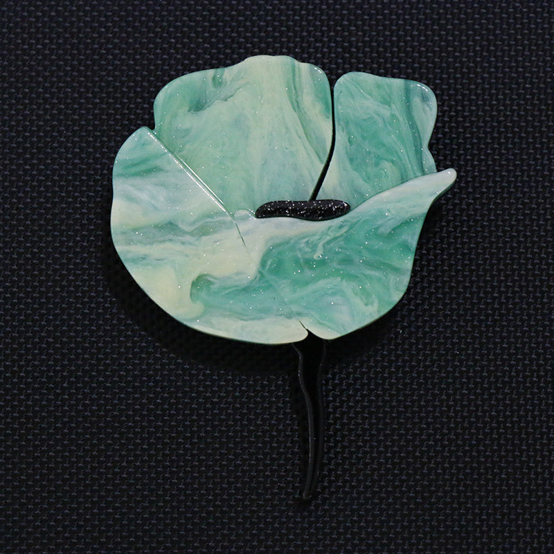 Minimalist Acrylic Flower Brooch for Women Large Petals Coat Suit Accessory