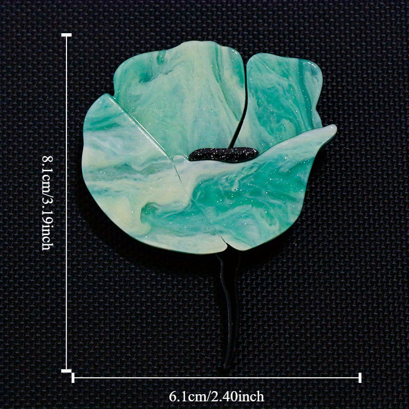 Minimalist Acrylic Flower Brooch for Women Large Petals Coat Suit Accessory