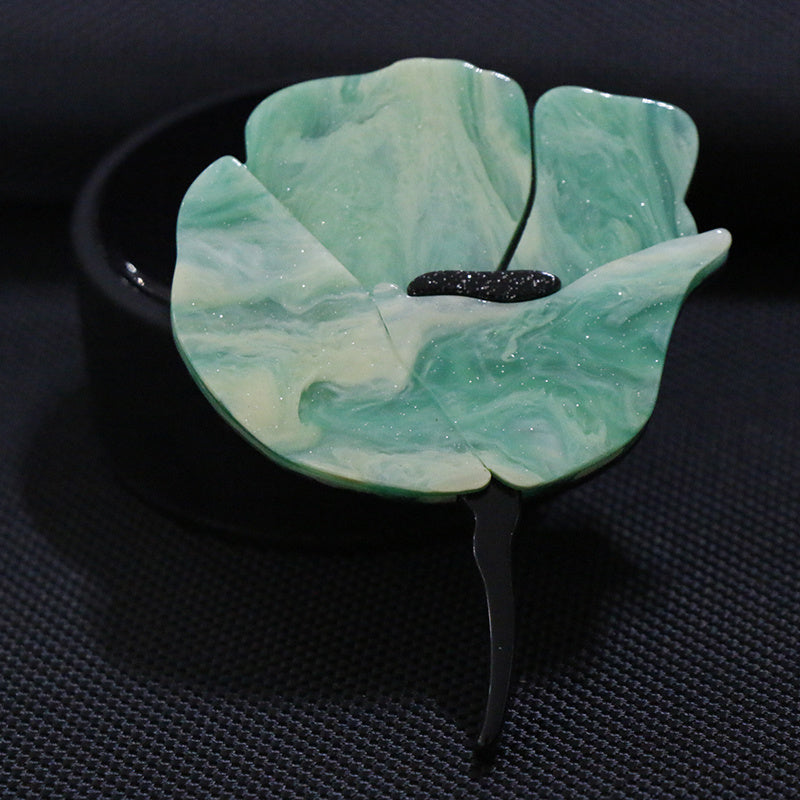 Minimalist Acrylic Flower Brooch for Women Large Petals Coat Suit Accessory