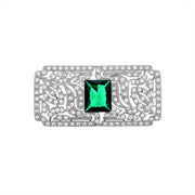Rectangle Sparkling Brooch Pin for Men and Women Wedding Party Coat Accessory