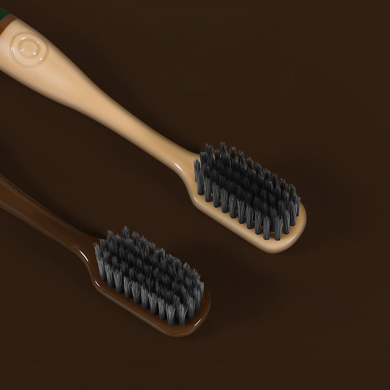 6-Piece Bamboo Charcoal Toothbrush Set Soft Bristles Travel Tooth Cleaner