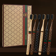 6-Piece Bamboo Charcoal Toothbrush Set Soft Bristles Travel Tooth Cleaner