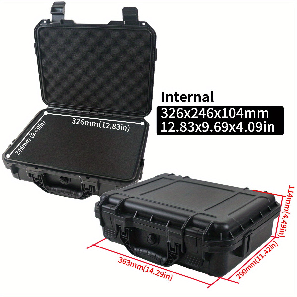 Waterproof Plastic Tool Case with Pre-Cut Foam for Tools Drones and Accessories