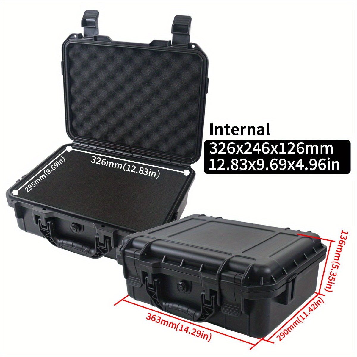 Waterproof Plastic Tool Case with Pre-Cut Foam for Tools Drones and Accessories