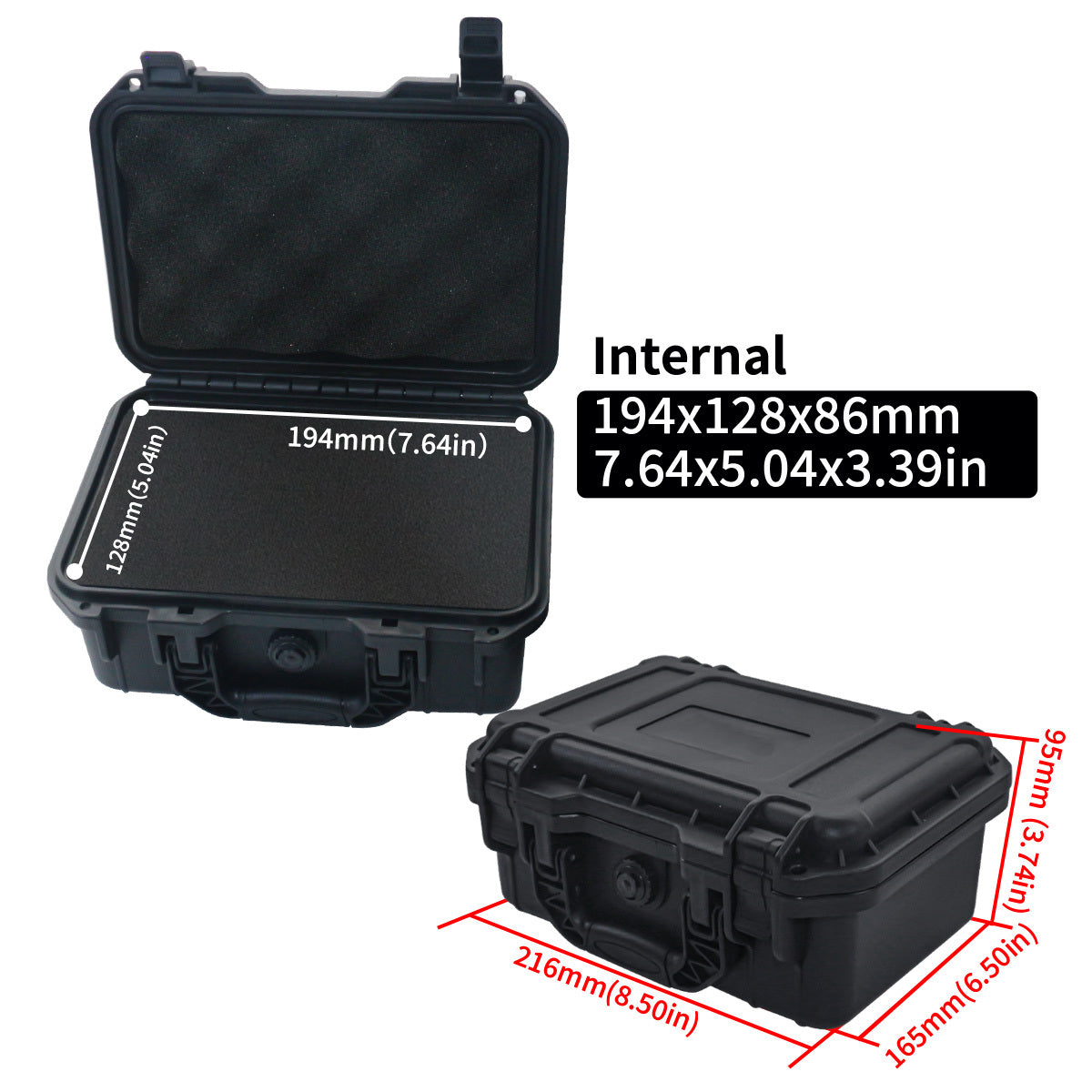 Waterproof Plastic Tool Case with Pre-Cut Foam for Tools Drones and Accessories