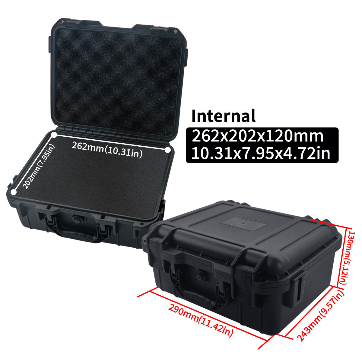 Waterproof Plastic Tool Case with Pre-Cut Foam for Tools Drones and Accessories
