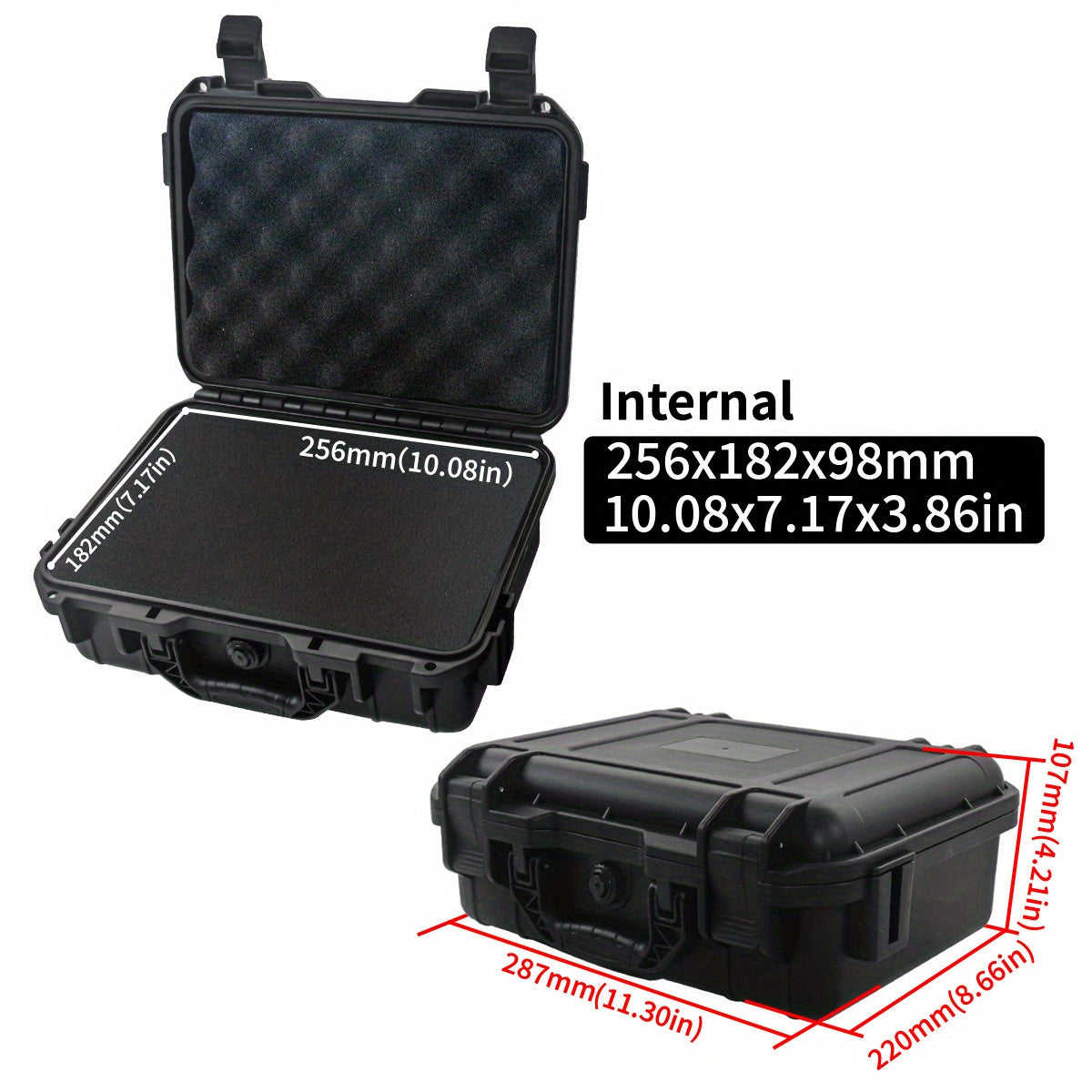 Waterproof Plastic Tool Case with Pre-Cut Foam for Tools Drones and Accessories
