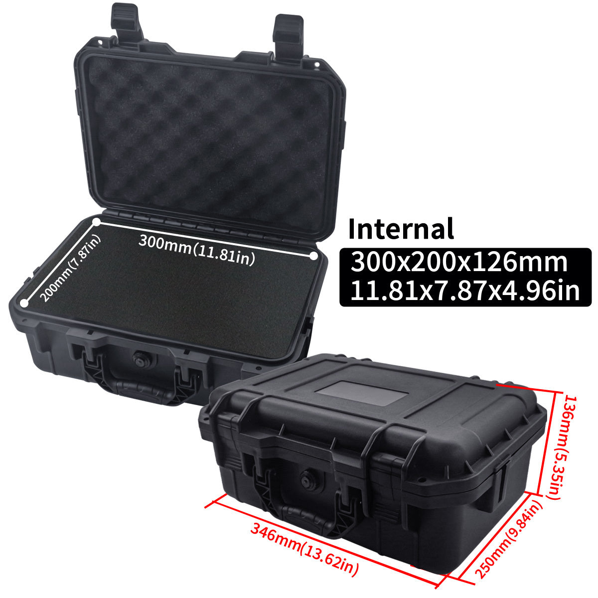 Waterproof Plastic Tool Case with Pre-Cut Foam for Tools Drones and Accessories