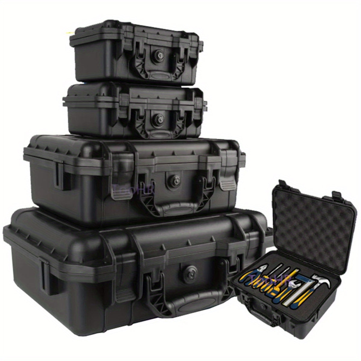 Waterproof Plastic Tool Case with Pre-Cut Foam for Tools Drones and Accessories