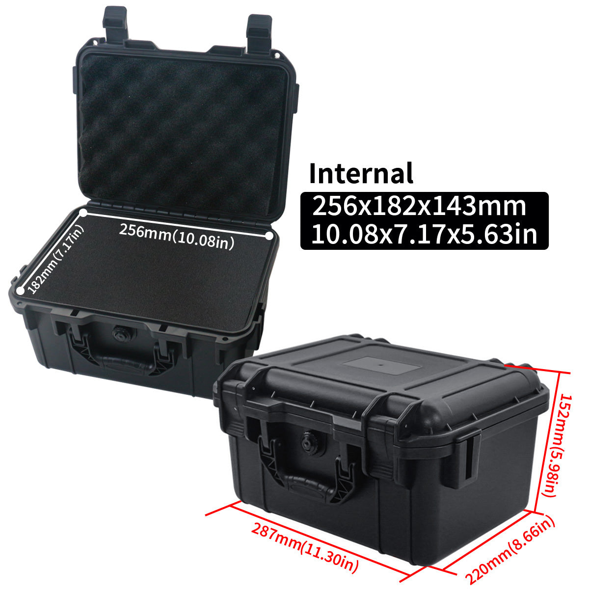Waterproof Plastic Tool Case with Pre-Cut Foam for Tools Drones and Accessories