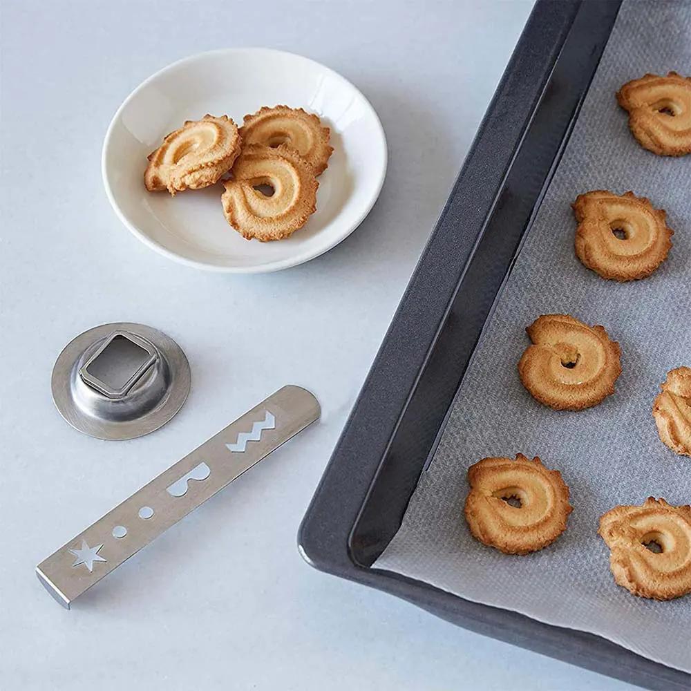 Надежная насадка для мясорубки из нержавеющей стали для печенья и тортов - безопасные для пищи детали для измельчения печенья, металлический аксессуар для миксера