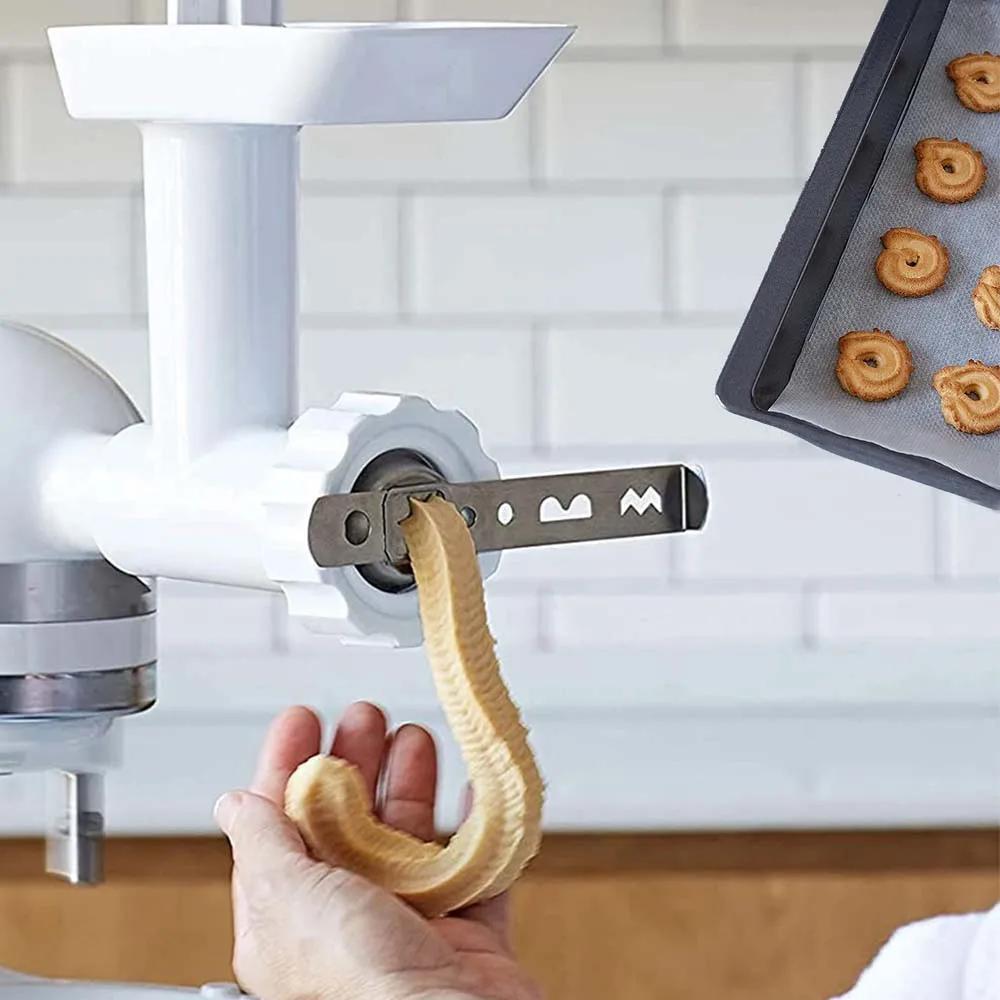 Надежная насадка для мясорубки из нержавеющей стали для печенья и тортов - безопасные для пищи детали для измельчения печенья, металлический аксессуар для миксера