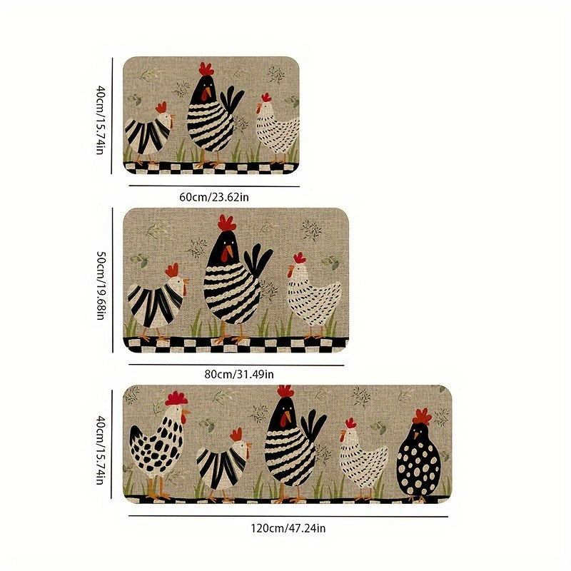 Стильный кухонный коврик с 3D-принтом в виде животных — быстросохнущий, нескользящий и легко моющийся, для домашнего декора и ванных комнат
