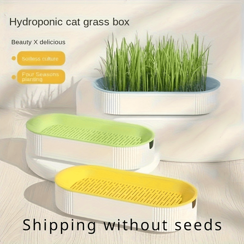 Hydroponic Catgrass Planter Kit Plastic No Battery Durable Growing Fresh Cat Food