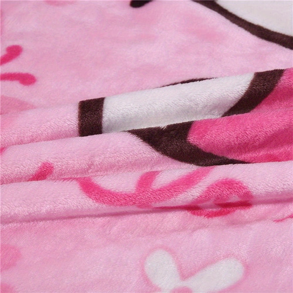 Anime-Themed Flannel Blanket with Digital Print and Applique for All Seasons