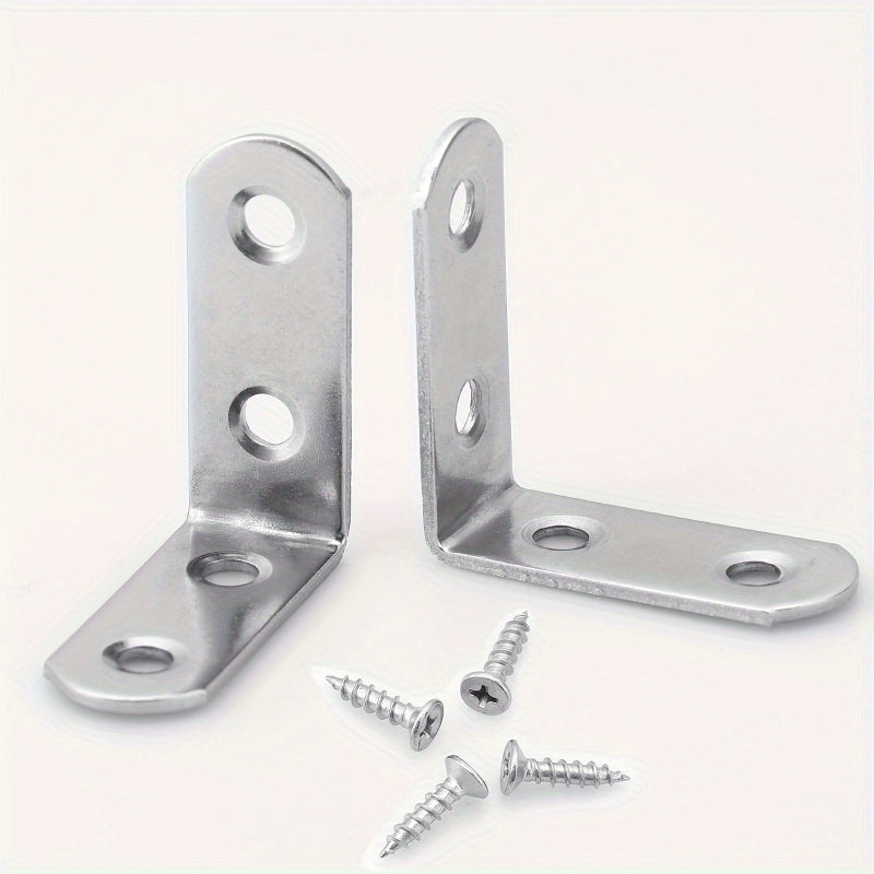 50 Pack Stainless Steel Corner Braces Rustproof 90° Right Angle Hardware