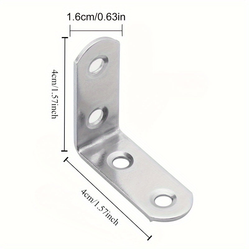 50 ta paket zanglamaydigan po'latdan yasalgan burchak qo‘llari, chirishga qarshi, 90° to‘g‘ri burchakli asbob-uskunalar