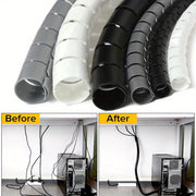 Spiral Cable Organizer 4.98m Flexible Cord Management Tube for Desk Tidy