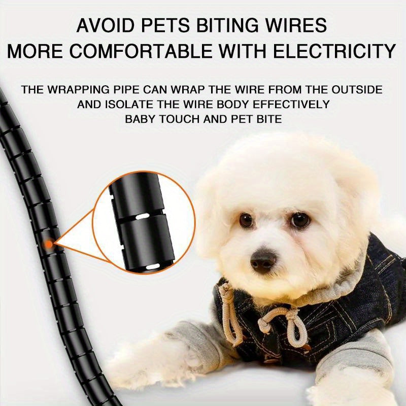 Spiral Cable Organizer 4.98m Flexible Cord Management Tube for Desk Tidy