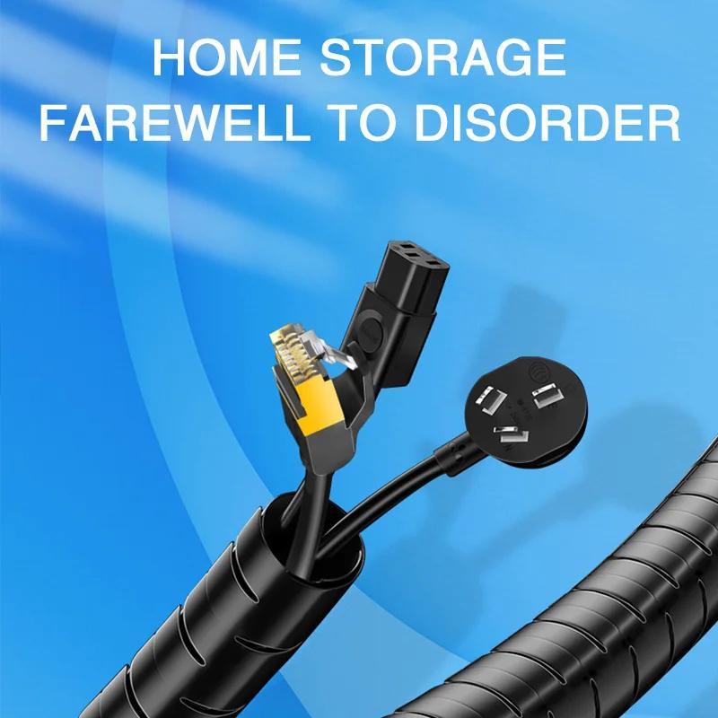Spiral Cable Organizer 4.98m Flexible Cord Management Tube for Desk Tidy