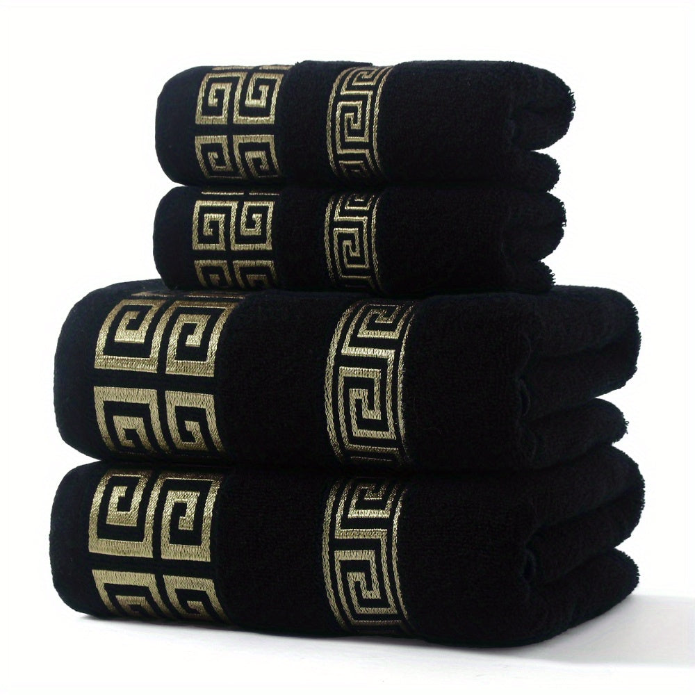 Cotton Towels 2-Piece Set Hand and Bath Towels 34x75cm 70x140cm 380 GSM