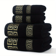 Cotton Towels 2-Piece Set Hand and Bath Towels 34x75cm 70x140cm 380 GSM