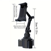 Soporte universal para coche para tablet y teléfono, resistente, ajustable en portavasos para dispositivos de 10-33cm