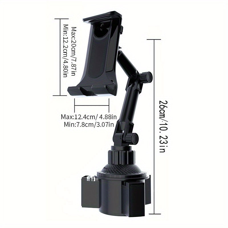 Soporte universal para coche para tablet y teléfono, resistente, ajustable en portavasos para dispositivos de 10-33cm