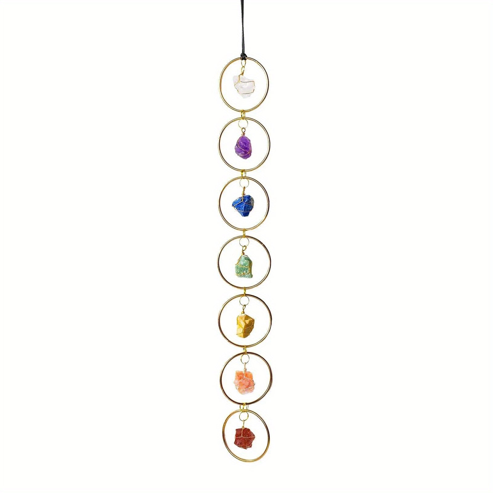 Natural Chakra Stone Wall Decor Tree of Life Raw Crystal Tumbled Gemstones