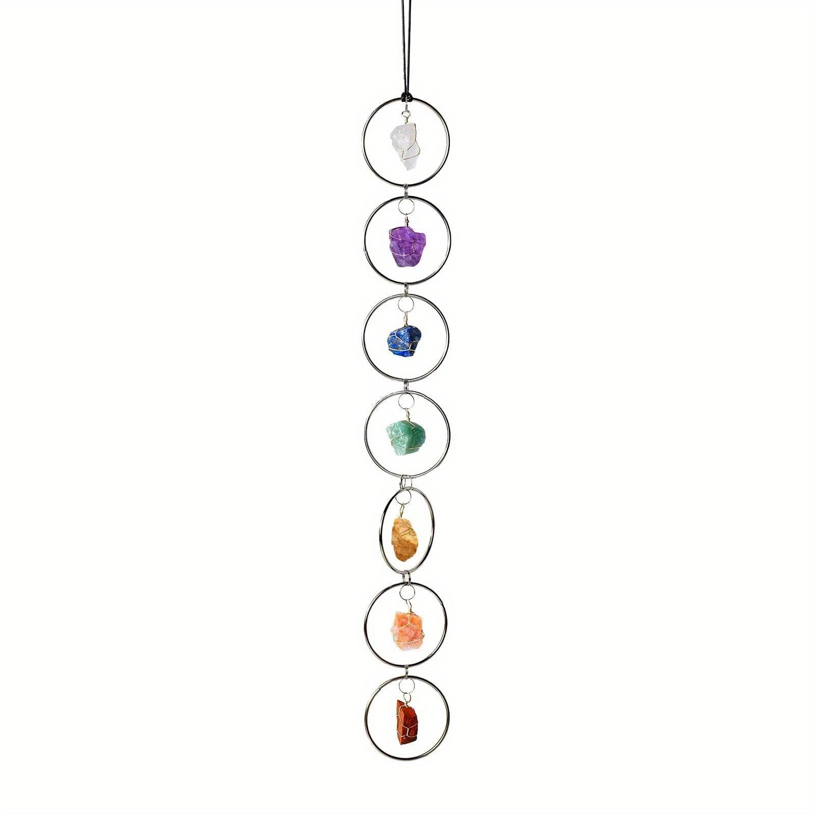 Natural Chakra Stone Wall Decor Tree of Life Raw Crystal Tumbled Gemstones