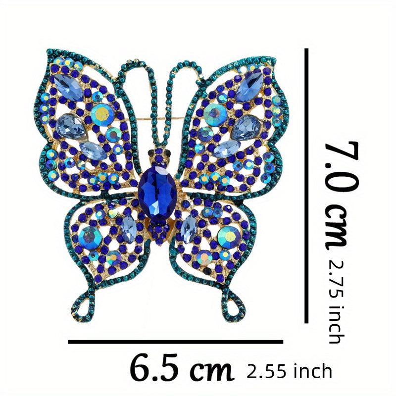 Women’s Butterfly Brooches Rhinestone Insect Pins for Office Suit Accessories
