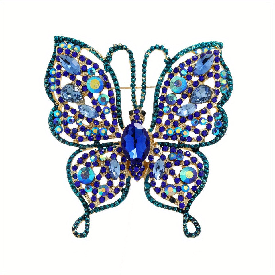 Women’s Butterfly Brooches Rhinestone Insect Pins for Office Suit Accessories