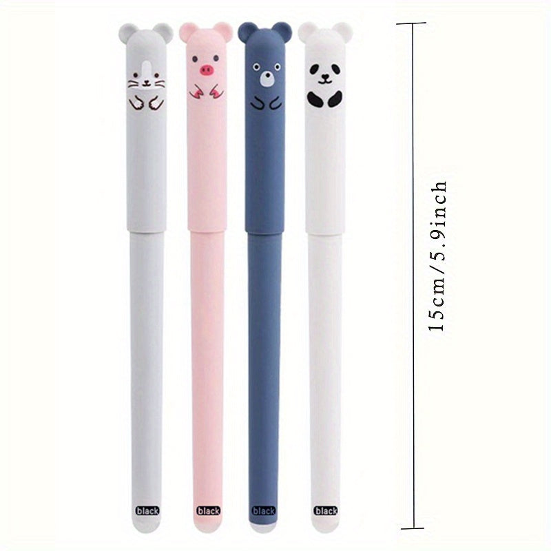 21-Piece Erasable Bear Gel Pen Set with 0.35mm Black and Blue Refills for Office and School