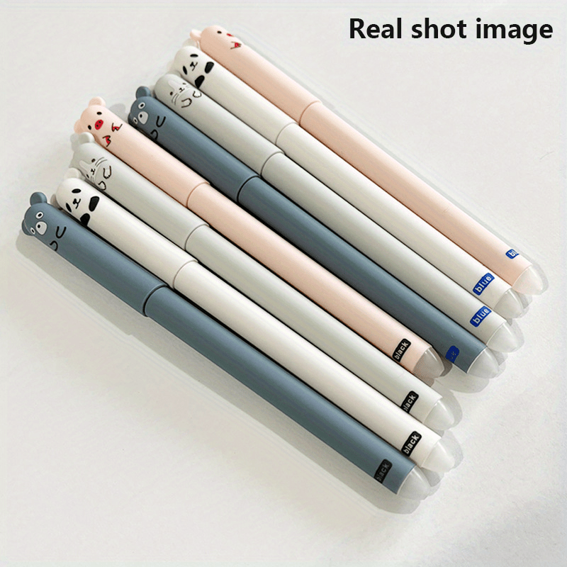 21-Piece Erasable Bear Gel Pen Set with 0.35mm Black and Blue Refills for Office and School