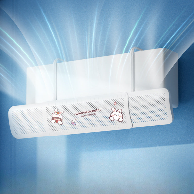 Adjustable Air Conditioner Deflector with Rabbit Design for Home and Office