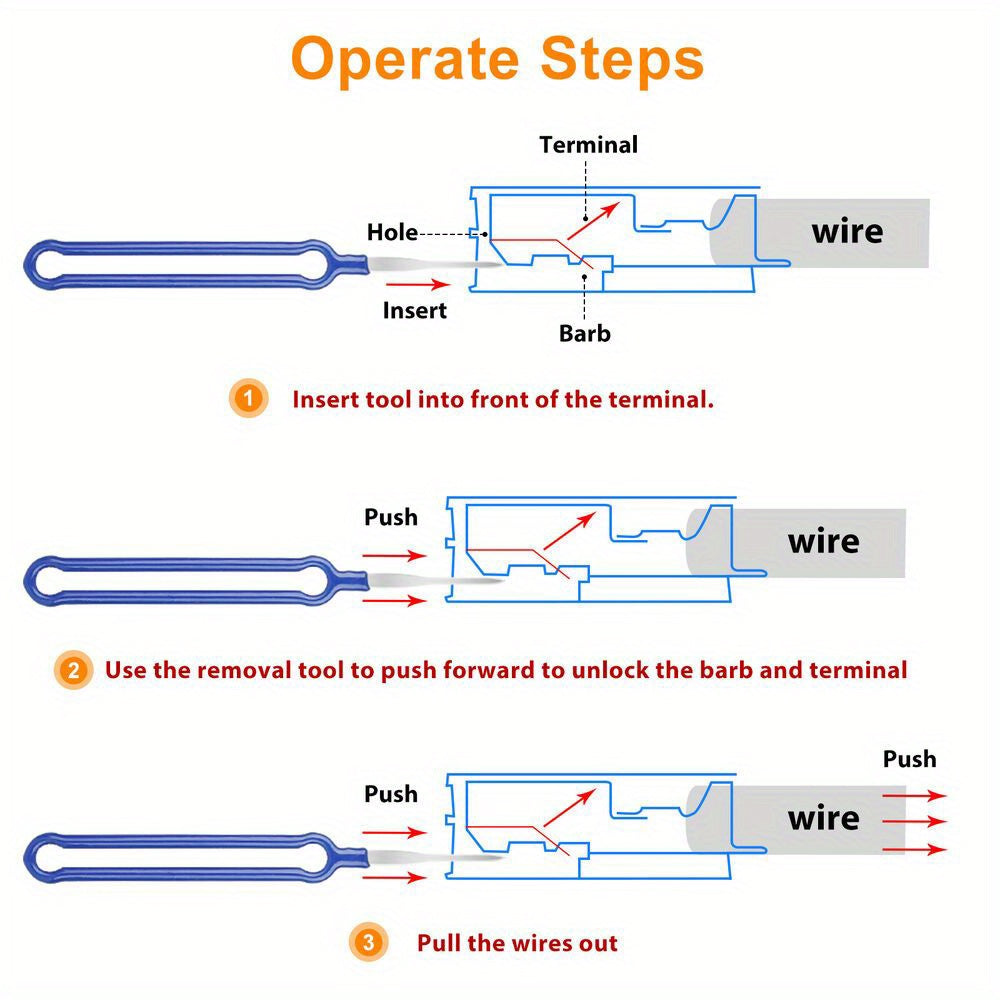 Kit de herramienta extractor de pines 41x, expulsor de terminal, eliminación de conectores con bolsa protectora
