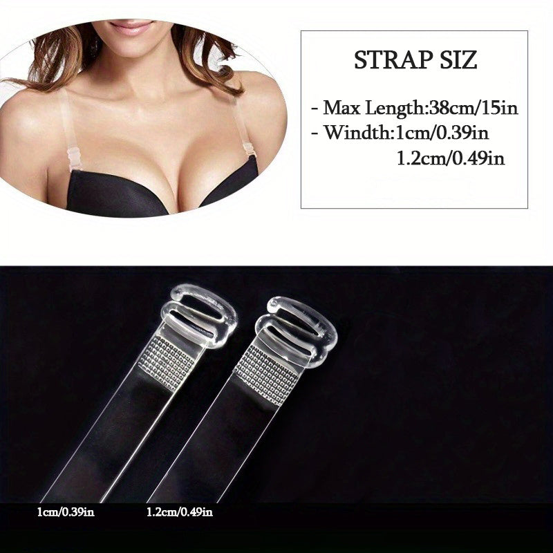 Invisible Transparent Bra Straps 4 Pairs Adjustable Non-Slip Soft TPU Women’s Fashion