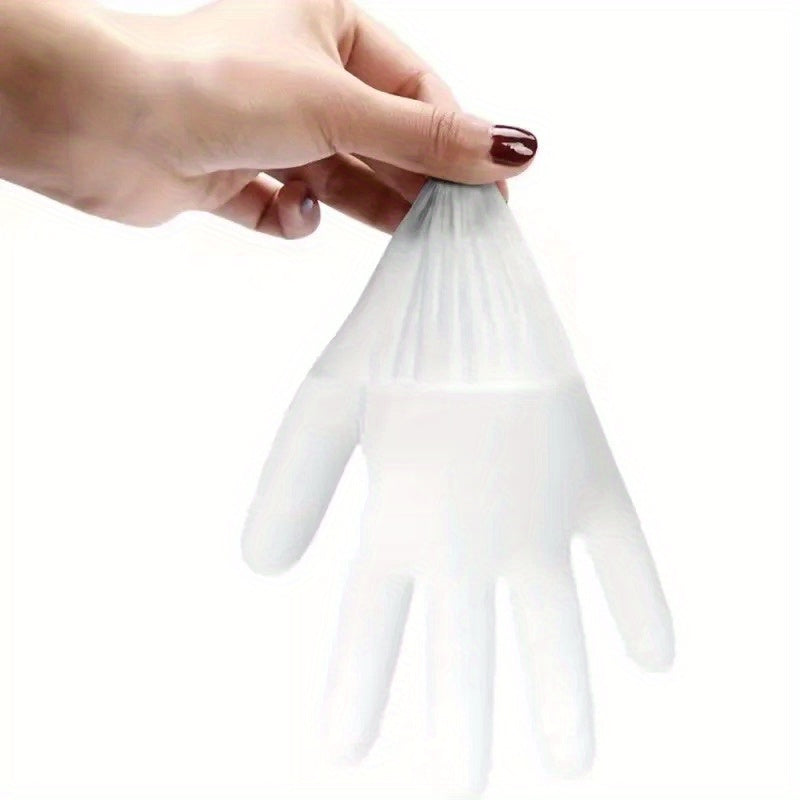 100 Pcs Food Grade TPE Disposable Gloves Clear Oil-Resistant Kitchen Cleaning