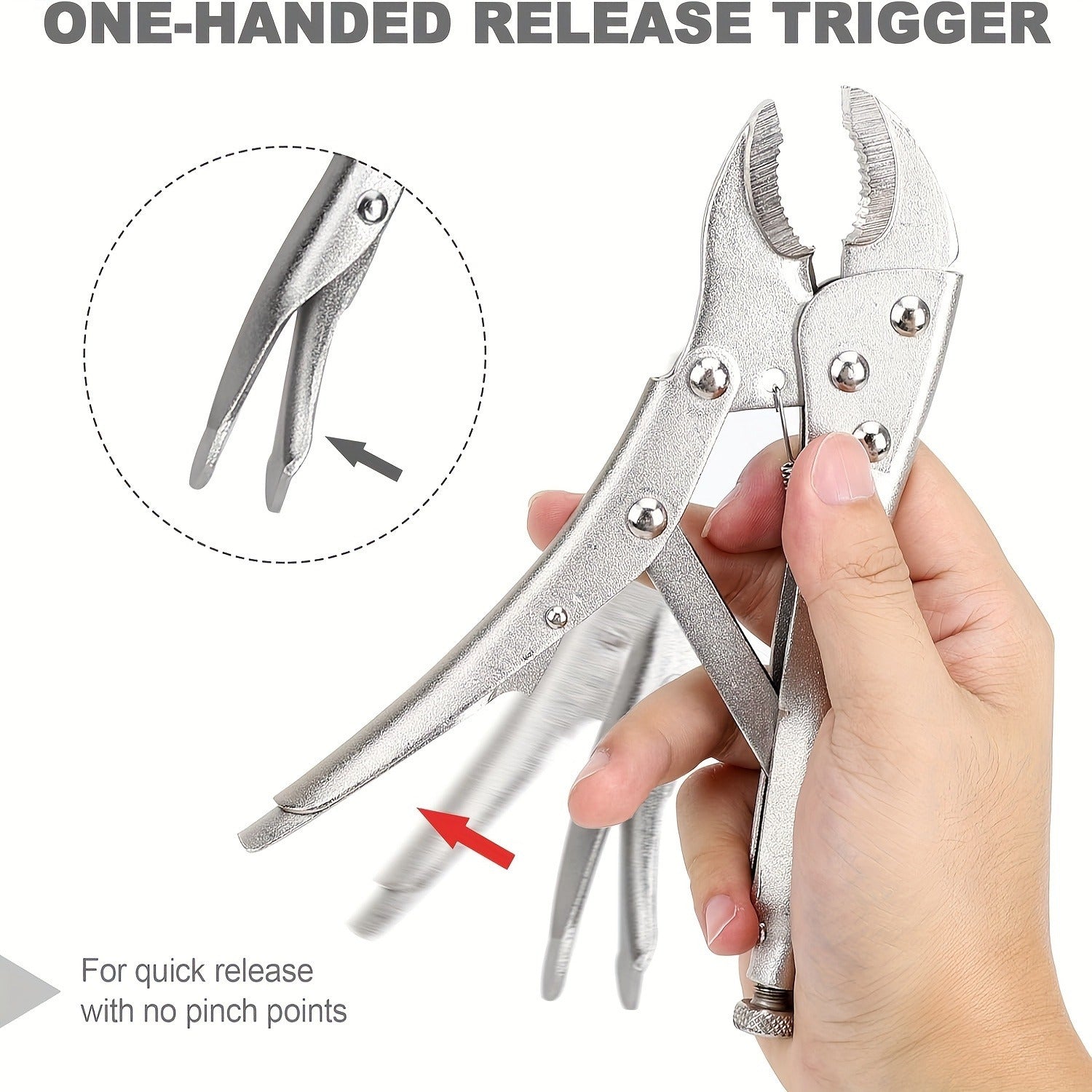 Alicate de bloqueo de uso pesado, cara metálica ajustable, multiusos