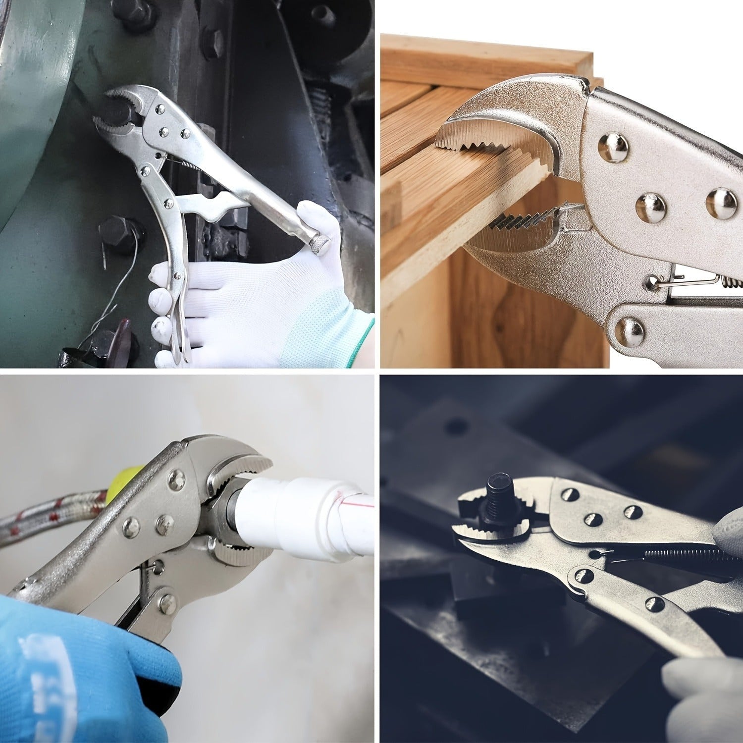 Alicate de bloqueo de uso pesado, cara metálica ajustable, multiusos