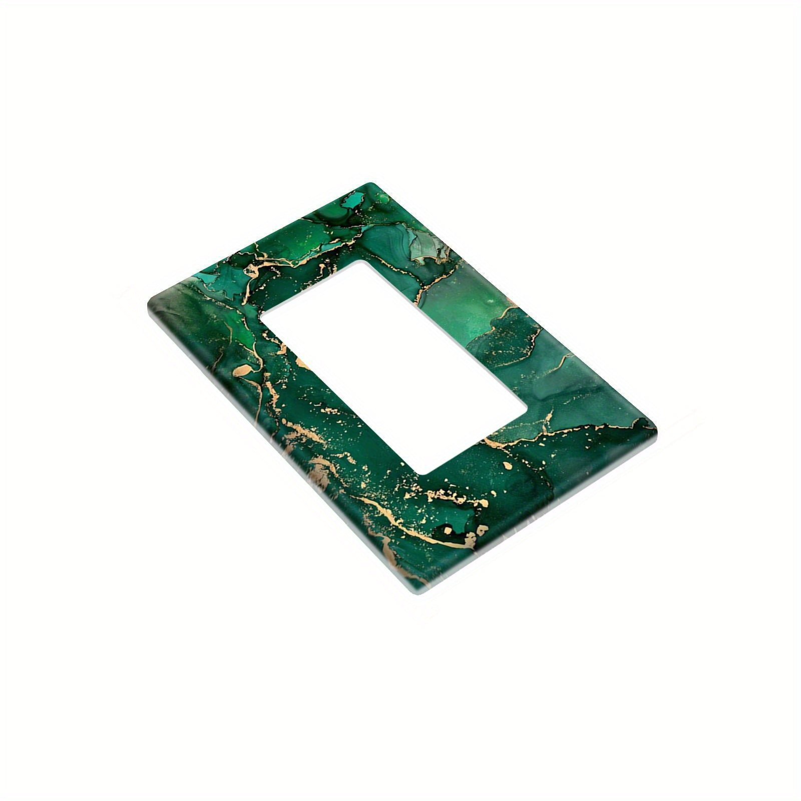 Cubierta decorativa de interruptor de luz de mármol en verde y oro para cocina y baño