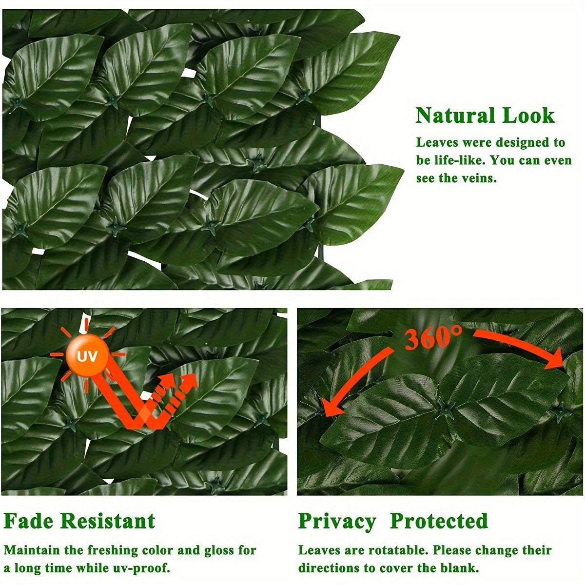 Artificial Ivy Privacy Screen UV-Resistant Outdoor Garden Fence No Electricity Needed