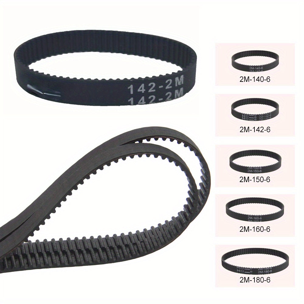 Pack of 2 Timing Belts 140mm-180mm for Office Vacuum Cleaners Conveyor 6mm Wide