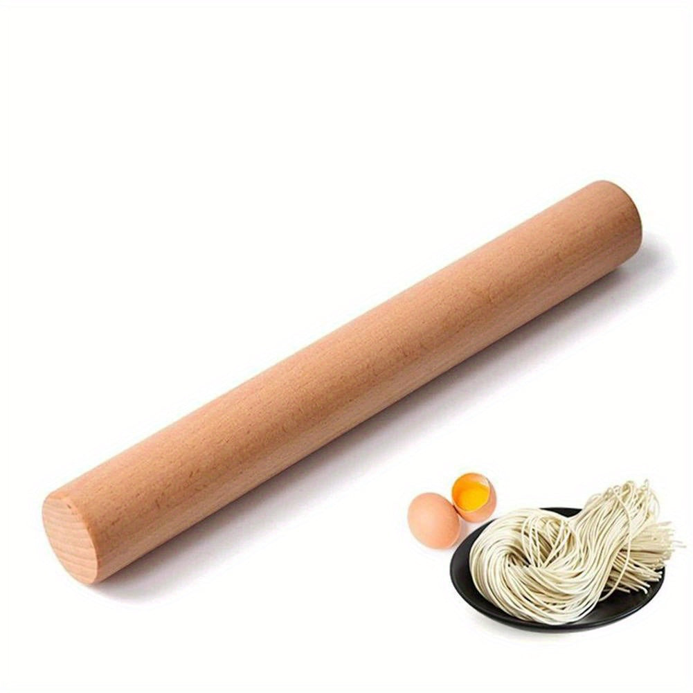 Beech Wood Rolling Pin for Baking Dough Pizza Pie Cookies Ergonomic Handle