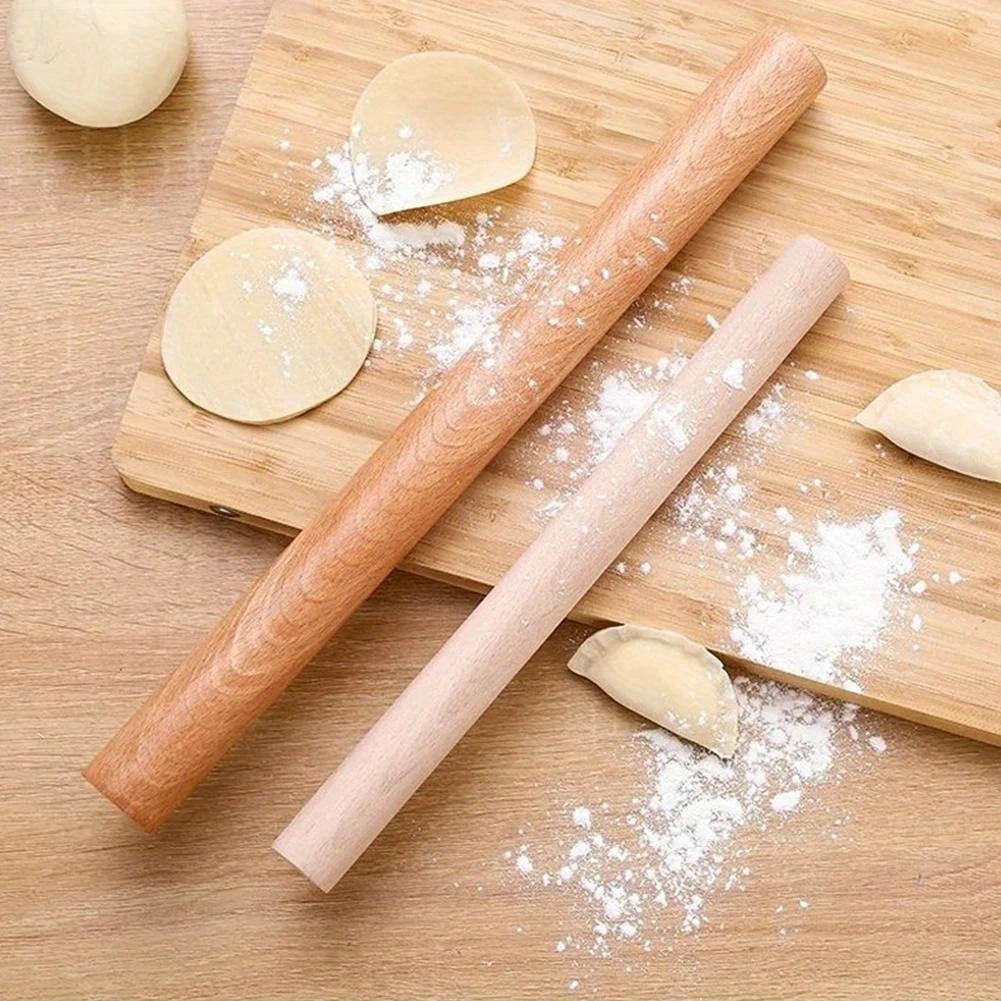 Beech Wood Rolling Pin for Baking Dough Pizza Pie Cookies Ergonomic Handle