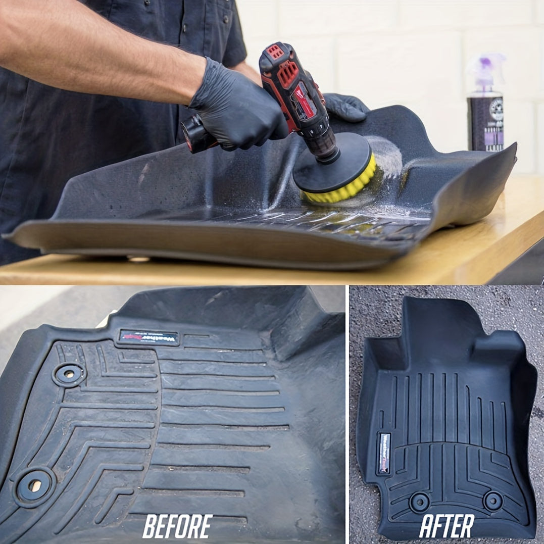 Juego de accesorios de cepillo de taladro de 3 piezas para limpieza de baño, cocina y coche