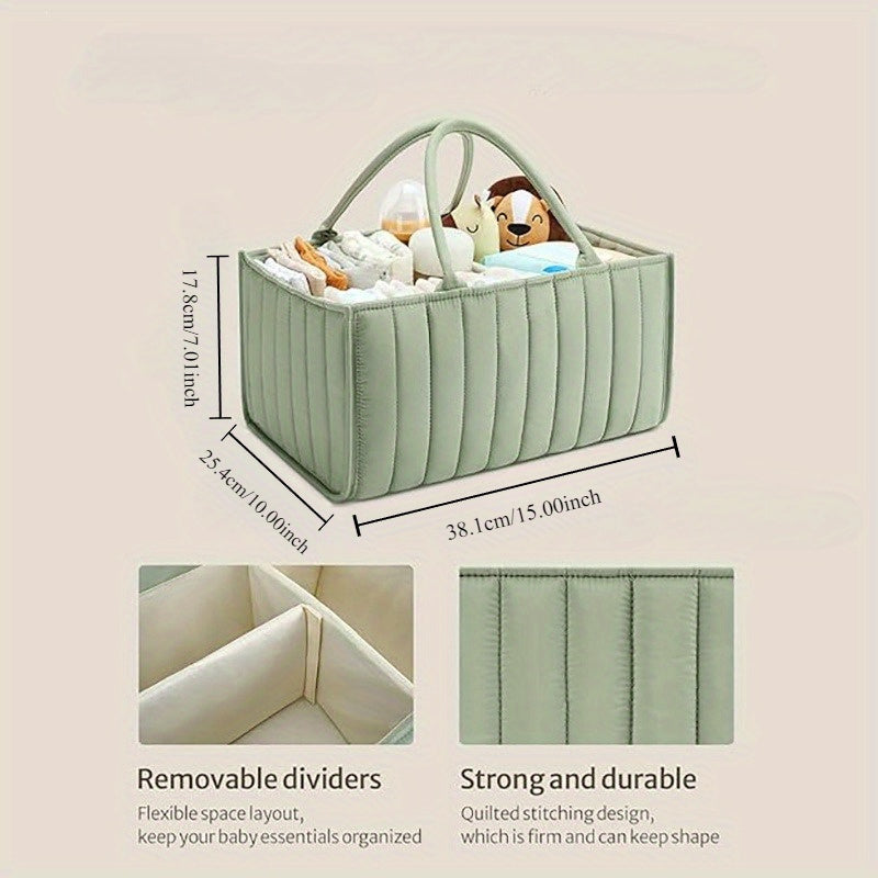 Organizador de caddy para pañales con divisores acolchados, cesta de almacenamiento para guardería, regalo para baby shower